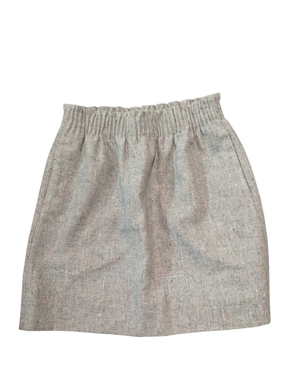 J.Crew,Elastic Waist Tweed Mini Skirt - Neutral Gray, Size 2